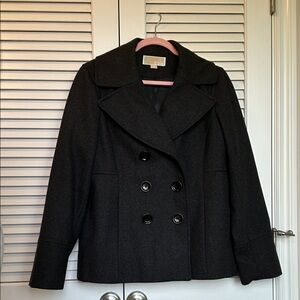 Women's Black Double-Breasted Coat